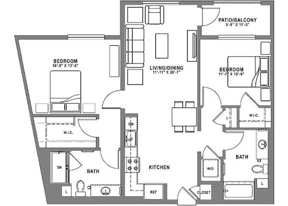 B7 Floor Plan B7 Floor Plan at Baker Block, Costa Mesa, CA