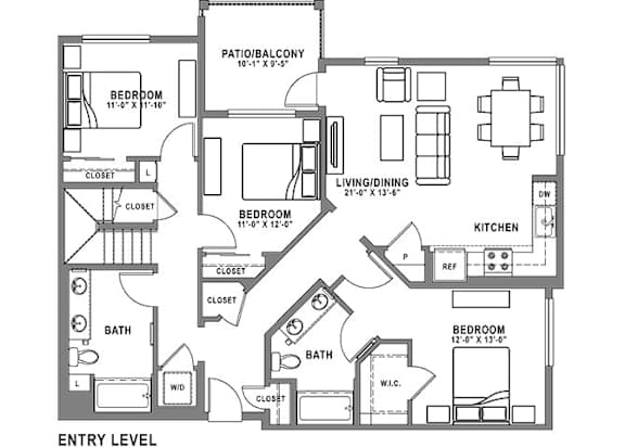 C1 Loft Floor Plan at Baker Block, California