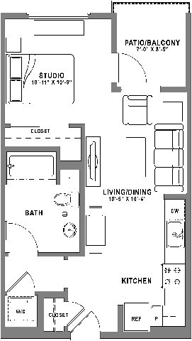 S1 Floor Plan at Baker Block, Costa Mesa, California