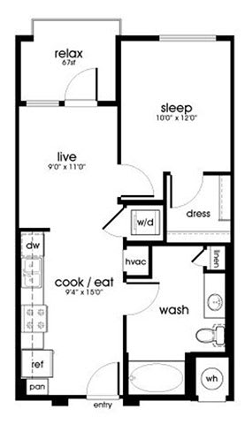 A1 Floor Plan at Rize Irvine, Irvine