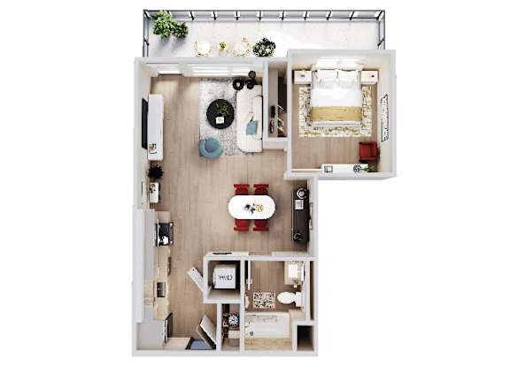 1 bed 1 bath D at Skyview Sunset Apartments, Los Angeles 90046