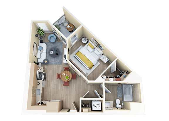 1 bed 1 bath A at Skyview Sunset Apartments, California, 90046