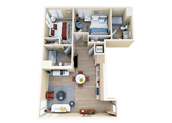 2 bed 2 bath A at Skyview Sunset Apartments, California, 90046