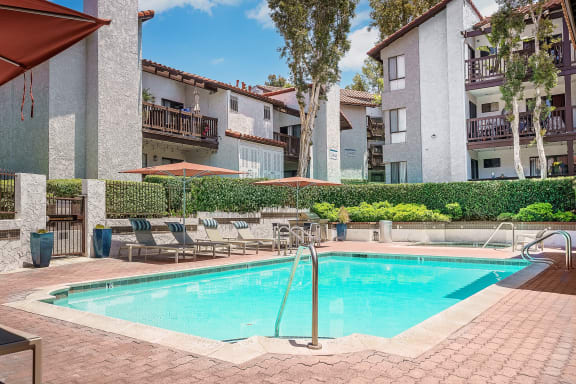 the swimming pool at the resort at potomac yard apartments at Ridgecrest, Lake Forest, California