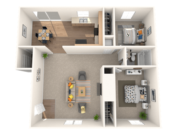 2 Bed 1 Bath Floorplan A at Nola 624, California