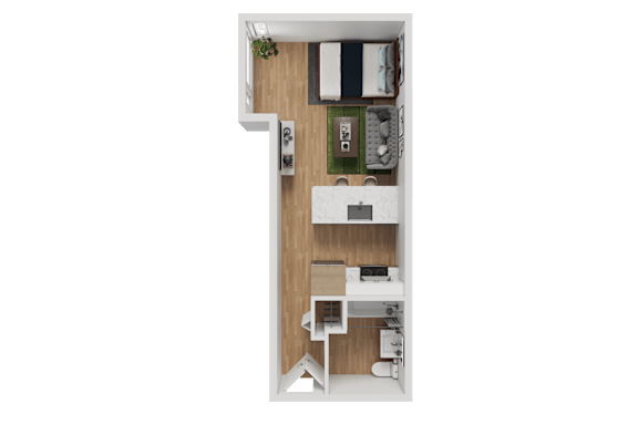 S3A - Studio Floorplan at Noda Apartments, Seattle, WA 98101