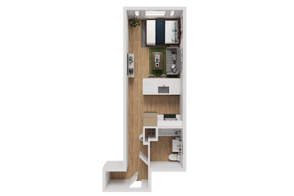 S3B - Studio Floorplan at Noda Apartments, Seattle, WA