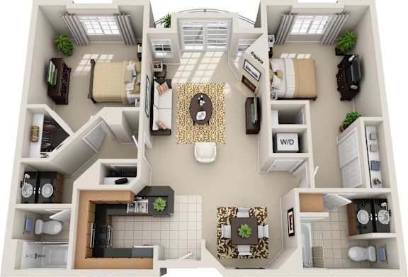 Two Bedroom E_1132 Square Feet at The Preston Miracle Mile Apartments, Los Angeles