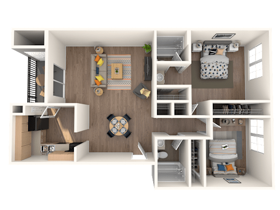 Chestnut Floor Plan at Verandas Apartments, West Covina