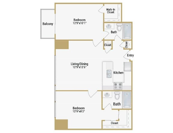 Treasure Island floor plan at Towers at Rincon, California