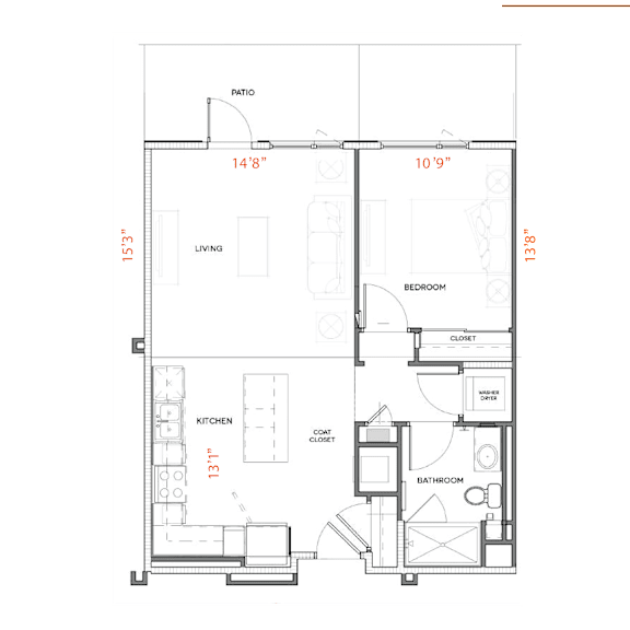 A4 Floor Plan at Urbana Apartments, Chula Vista, California