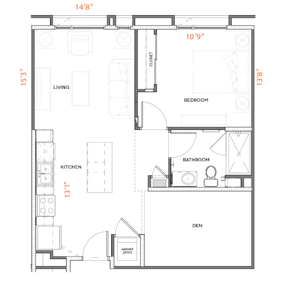A5 Floor Plan at Urbana Apartments, Chula Vista