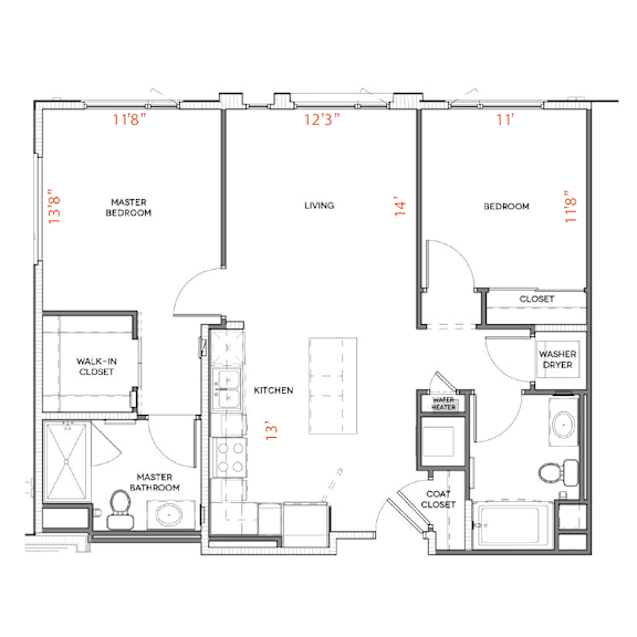 B11 Floor Plan at Urbana Apartments, Chula Vista, California