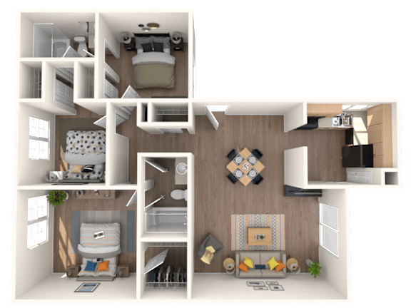 Willow Floor Plan at Verandas Apartments, West Covina, CA