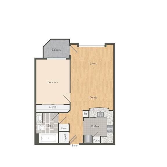 1 bed 1 bath at Woodley Sara Apartment, Van Nuys, California