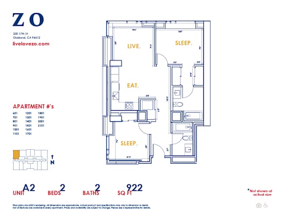 Apartment layout with sleeping area, living area, and kitchen.