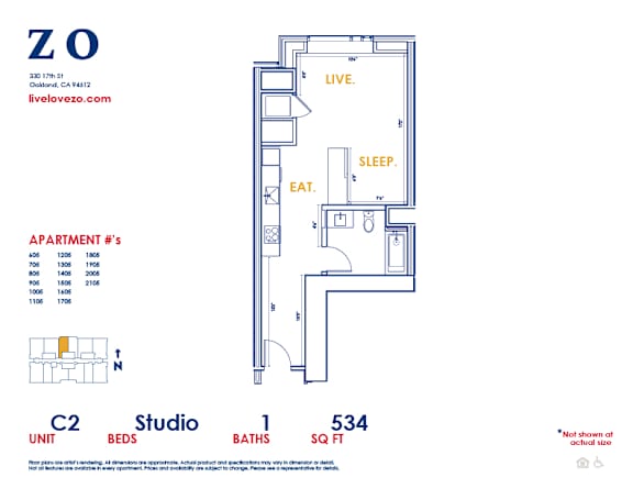 A floor plan of apartment #5 showing a living room, bedroom, and bathroom.