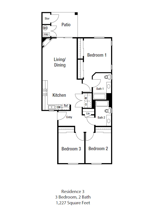 a floor plan of a studio apartment with a bedroom and a living room