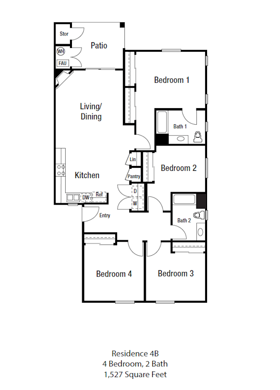 a floor plan of a studio apartment with a bedroom and a living room