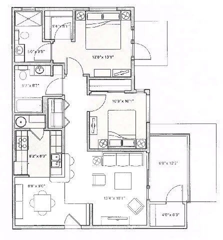 Bitterroot Floor Plan  at Mullan Reserve Apartments, Montana