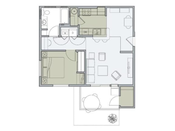 Floor Plan  a floor plan of a small apartment