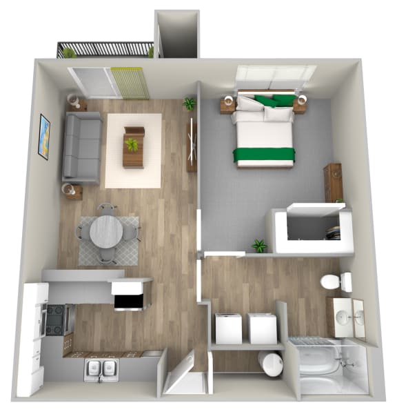 a floor plan of a 1 bedroom apartment at the historic electric building in fort worth, tx at Mill Pond Apartments, Washington, 98092
