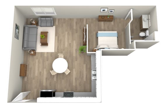 a1 floor plan image of the hollywood luxury apartment homes in hollywood, ca at Jefferson Yards, Tacoma, WA 98402