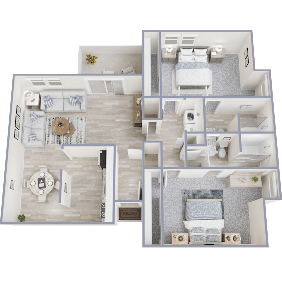 Floor Plan  2Bed 2Bath-b