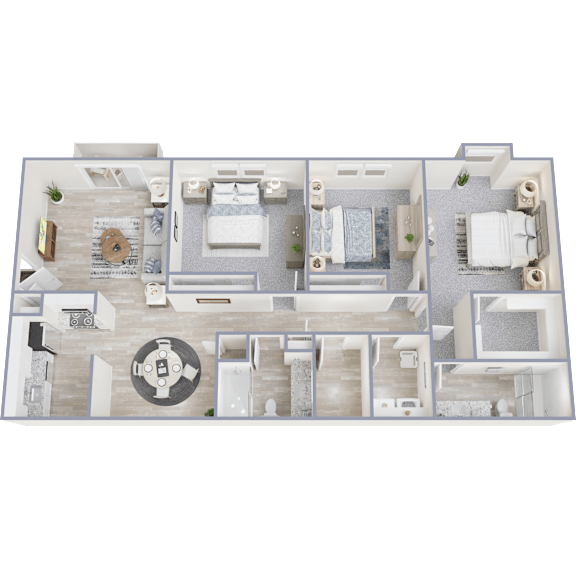 Floor Plan  3Bed 2Bath-A
