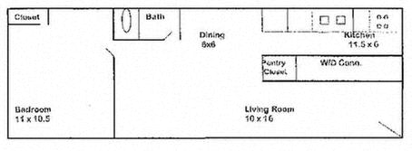 1 Bed 1 Bath Floor Plan at Cleo Apartments, Alabama, 35611