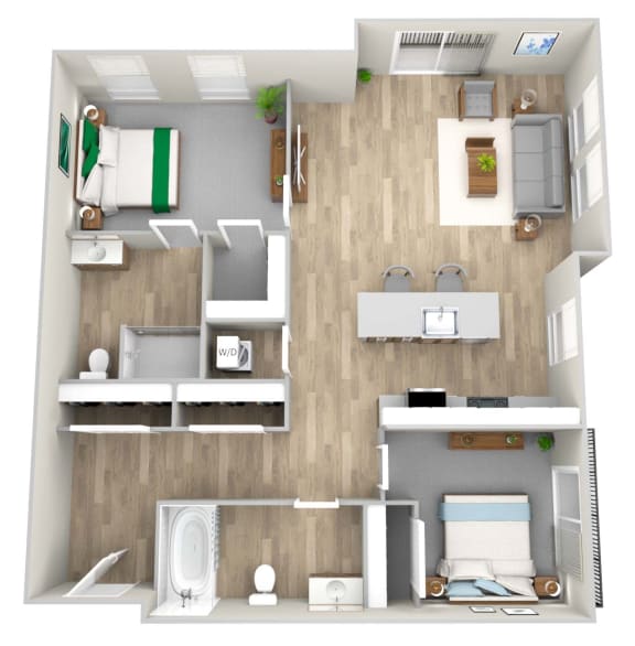 a floor plan of a 3 bedroom apartment at the arlington in columbus oh at Napoleon Apartments, Washington, 98402
