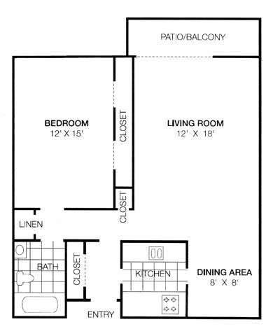The Calumet The Calumet 1 Bed 1 Bath 737 Square Feet at Lansing Riverwood, LLC, Lansing, IL, Illinois