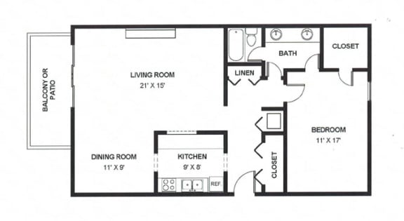 One Bed One Bath 1010 Square Feet at The Bridges at Foxridge, Mission