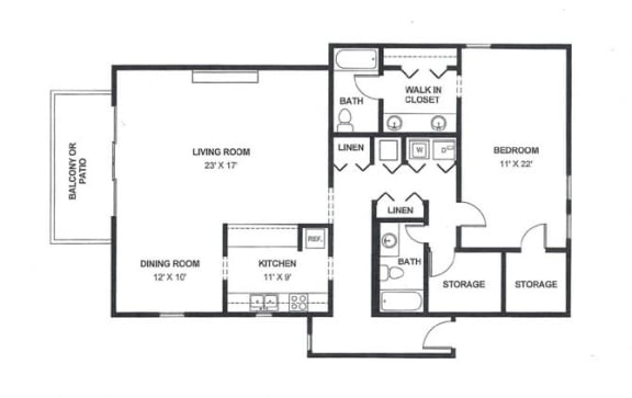Floor Plan  a diagram of a floor plan with bedrooms and bathrooms