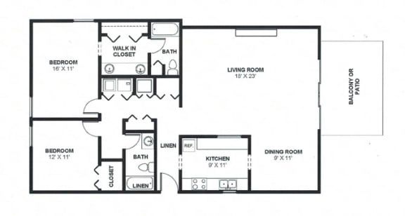 Two Bed Two Bath 1425 Square Feet at The Bridges at Foxridge, Mission, 66202