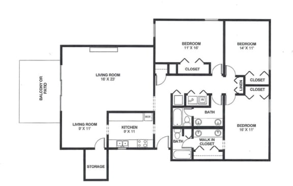 Floor Plan  Fully Renovated Three Bed Two Bath 1,745 Square Feet at The Bridges at Foxridge, Mission, KS