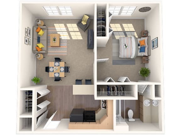 Ashton Floor Plan at Coach House Apartments, Kansas City, 64131