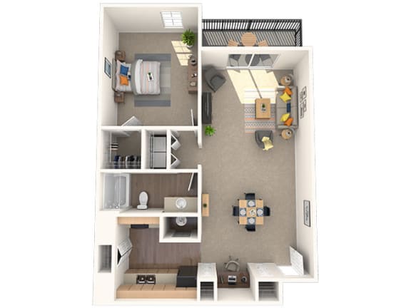 Bedforth Floor Plan at Coach House Apartments, Missouri