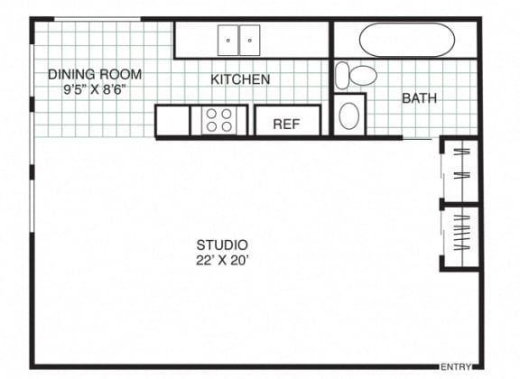 Residence 1 Studio at Three Crown Apartments, Alameda, CA, California, 94501