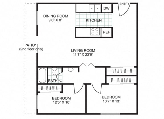 Residence 5 2Bed 1Bath at Three Crown Apartments, Alameda, CA