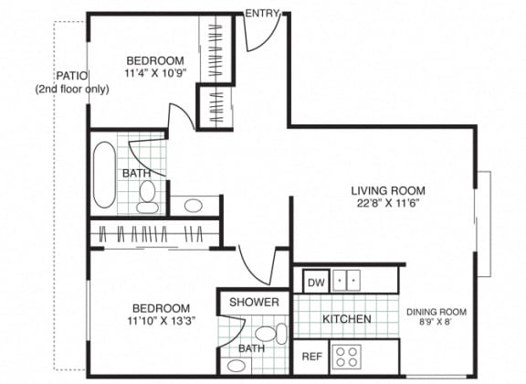 Residence 7 2Bed 2Bath at Three Crown Apartments, Alameda, 94501