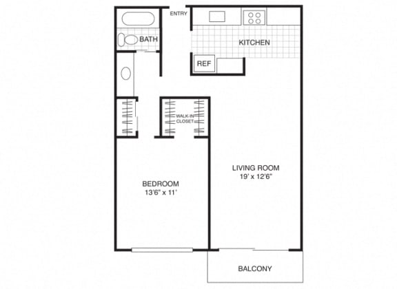 Floor Plan  Residence 2 1Bed 1Bath at Marine View Apartments, Alameda, 94501