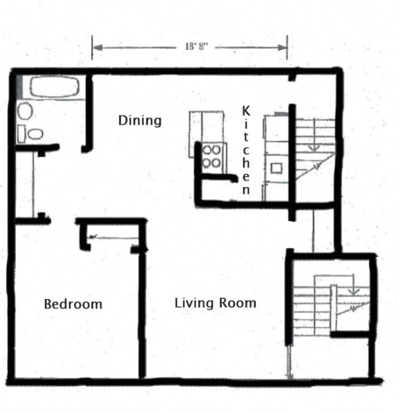 Floor Plan at Waldo Heights, Kansas City, MO, 64131