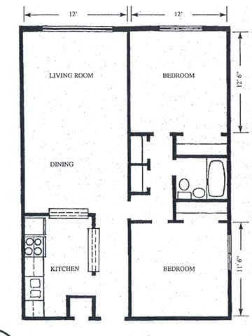 Floor Plan at Waldo Heights, Missouri, 64131
