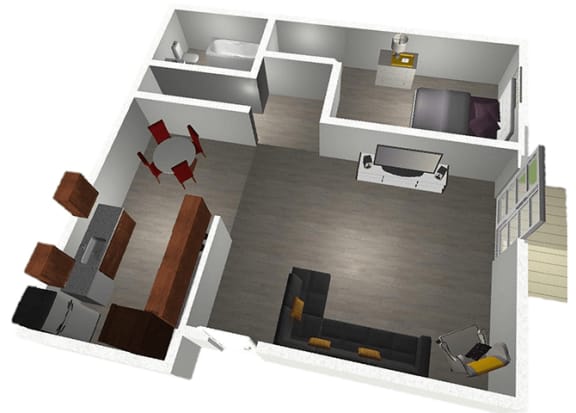 1 bedroom west at Raintree Apartments, Topeka, KS, 66614