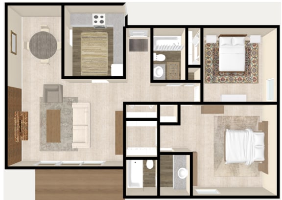 2  Bedroom 2  Bath 1080 sqft at The Ridge Overland Park, KS