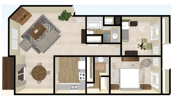 2  Bedroom 2  Bath 1253 sqft at The Ridge Overland Park, KS