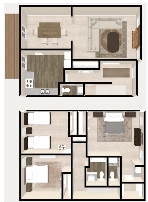 Floor Plan  a floor plan of a house with two different floors