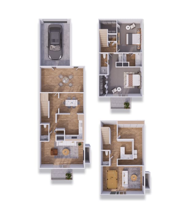 2 bed 2.5 bath townhouse 1550 square feet at Willow Creek, Kansas City, MO
