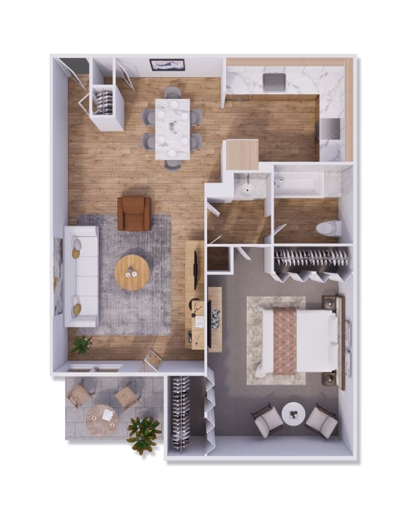 1 bed 1 bath 710 square feet at Willow Creek, Kansas City